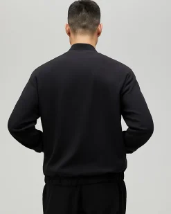 Black Slim Fit Stretch Bomber Jacket