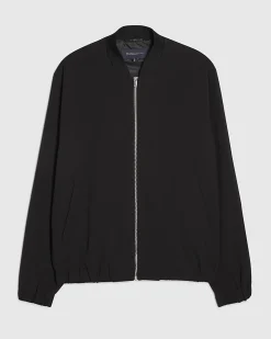 Black Slim Fit Stretch Bomber Jacket