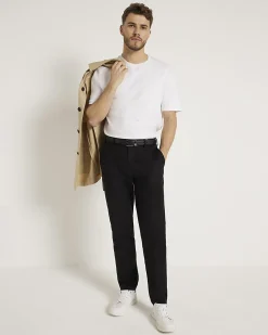 Black Slim Fit Stretch Chino Trousers