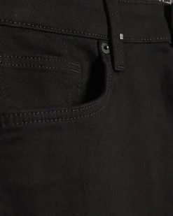 Black Slim Fit Stretch Denim Shorts