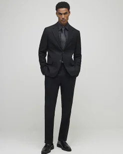 Black Slim Fit Stretch Tailored Suit Trousers
