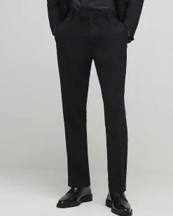 Black Slim Fit Stretch Tailored Suit Trousers