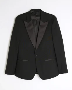 Black Slim Fit Stretch Tuxedo Suit Jacket