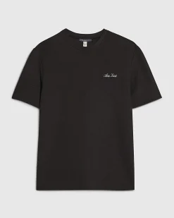 Black Slim Fit Textured Crew Neck T-Shirt