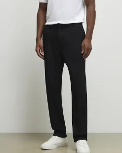 Black Slim Fit Textured Trousers