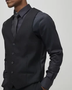 Black slim fit waistcoat