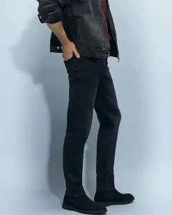 Black Slim Fit Washed Jeans