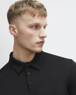 Black Slim Short Sleeve Essential Polo Shirt