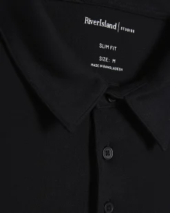 Black Slim Short Sleeve Essential Polo Shirt