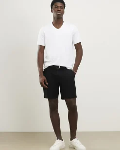 Black Slim Stretch Chino Short with Belt