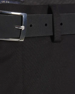 Black Slim Stretch Chino Short with Belt