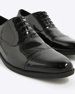 Black Smart Patent Derby Shoes