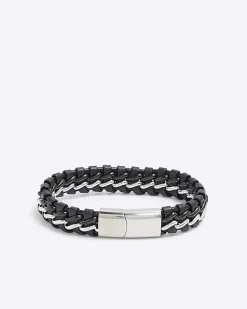 Black Steel Fabric Bracelet