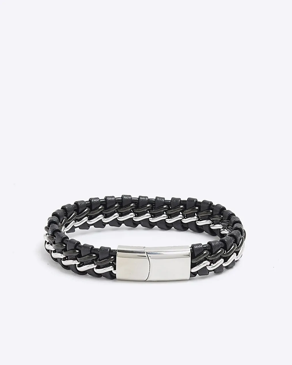 Black Steel Fabric Bracelet