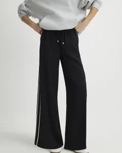 Black Stitch Side Stripe Joggers