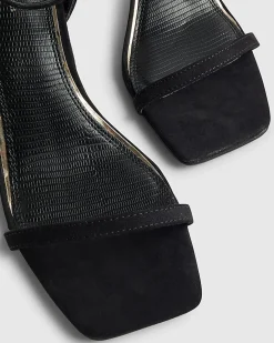 Black Strappy Block Heel Sandals