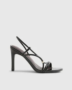 Black Strappy Heeled Sandals