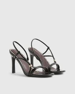 Black Strappy Heeled Sandals