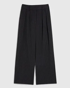 Black Stripe Wide Leg Trousers