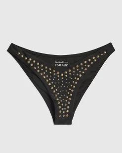 Black Studded Low Waisted Bikini Bottoms