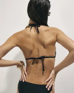 Black Studded Low Waisted Bikini Bottoms