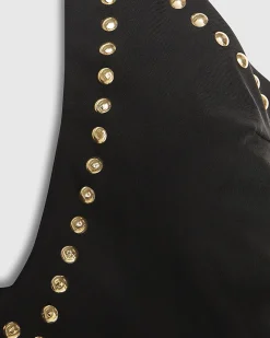 Black Studded Swimsuit