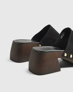 Black Suede Clogs