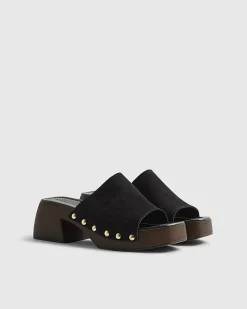 Black Suede Clogs