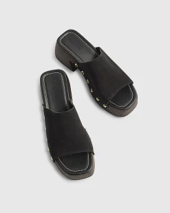 Black Suede Clogs