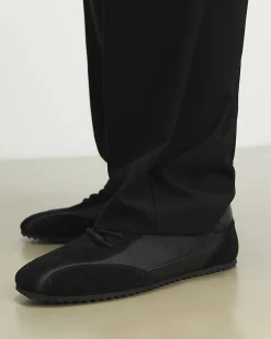 Black Suede Slim Trainers