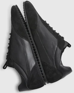 Black Suede Slim Trainers