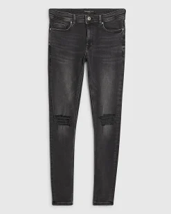 Black Super Skinny Fit Ripped Stretch Jeans