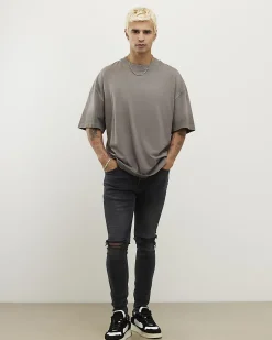 Black Super Skinny Fit Ripped Stretch Jeans