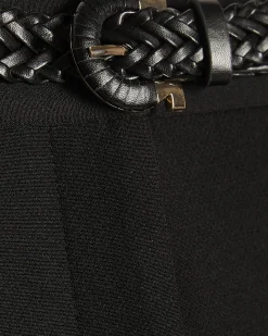 Black Tailored Belted Shorts