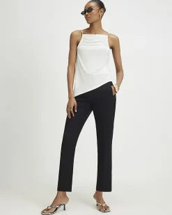 Black Tailored Cigarette Trousers