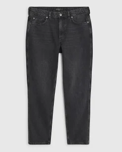 Black Tapered Fit Stretch Jeans
