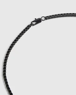 Black T-Bar Chain Necklace