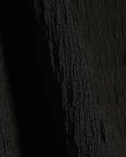 Black Textured Fitted T-Shirt