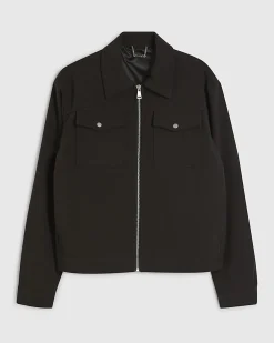 Black Textured Western Jacket