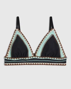 Black Triangle Whipstitch Bikini Top
