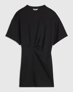 Black Tuck Side Mini Dress