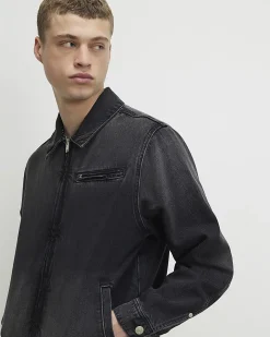 Black Washed Denim Jacket