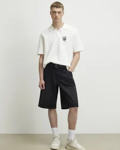 Black Washed Denim Jorts