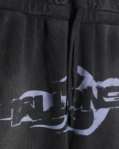 Black Washed Flame Shorts