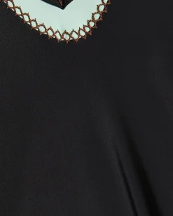 Black Whipstitch Trim Swimsuit
