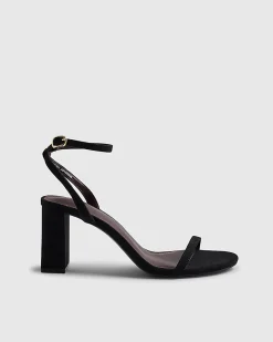 Black Wide Fit Open Toe Heeled Sandals