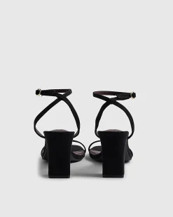 Black Wide Fit Open Toe Heeled Sandals