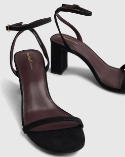 Black Wide Fit Open Toe Heeled Sandals