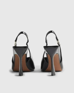 Black Wide Fit Slingback Court Heels