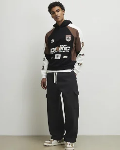 Black Wide Leg Cargo Joggers